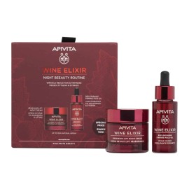 Apivita PROMO Wine Elixir Κρέμα Νύχτας για Ανανέωση & Lifting με Πολυφαινόλες από Αμπέλια Σαντορίνης 50ml - Λάδι Προσώπου με Πολυφαινόλες από Λάδι Σταφυλιού 30ml