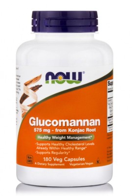 Now Foods Glucomannan 575mg για την Διατήρηση της Κανονικότητας του Εντέρου 180 Φυτικές Κάψουλες