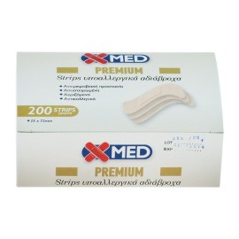 Medisei X-Med Premium Strips Αυτοκόλλητα Αδιάβροχα Επιθέματα [25x75] 200 Τεμάχια