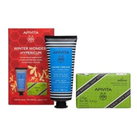 Apivita PROMO Winter Wonders Hypericum Επανορθωτική Κρέμα Χεριών 50ml - Natural Soap Φυσικό Σαπούνι με Ελιά 125gr - Ειδική Τιμή