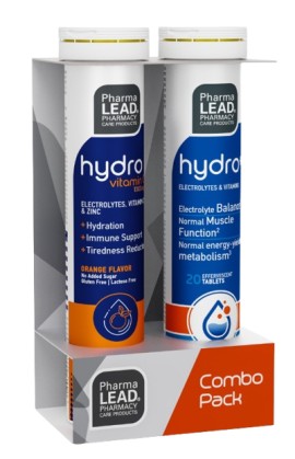 PharmaLead PROMO Hydro Vitamin C 1000mg Πορτοκάλι 20 Αναβράζοντα Δισκία & Hydro+ Ηλεκτρολύτες Άμεση Ενυδάτωση, Εξισορρόπηση, Ενέργεια Λεμόνι 20 Αναβράζοντα Δισκία