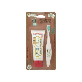 Jack n’ Jill PROMO Tooth Buddy Φυσική Οδοντόκρεμα Φράουλα για 12m+ 50gr & Οικολογική Οδοντόβουρτσα, Φιγούρα Λαγουδάκι 1 Τεμάχιο