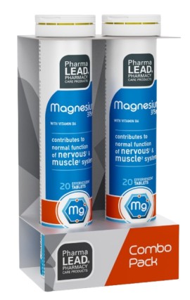 Pharmalead PROMO Magnesium 375mg + Vitamin B6 Lime για τη Φυσιολογική Λειτουργία του Νευρικού & Μυϊκού Συστήματος 2x20 Αναβράζοντα Δισκία