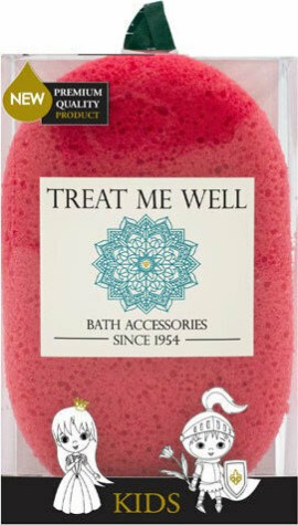 Treat me Well KIDS Bath & Shower Sponge Παιδικό Οβάλ Σφουγγάρι Κόκκινου Χρώματος 1 Τεμάχιο