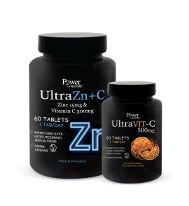 Power Of Nature PROMO Ultra Zn 15mg + C 300mg Συμπλήρωμα Διατροφής για την Ενίσχυση Ανοσοποιητικού Συστήματος & Αντιοξειδωτική Προστασία των Κυττάρων 60 Ταμπλέτες - ΔΩΡΟ Ultra Vit C 500mg 20 Ταμπλέτες