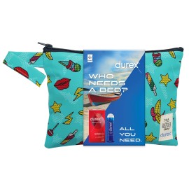 Durex PROMO Προφυλακτικά Sensitive 12 Τεμάχια & Λιπαντικό Classic H2o 50ml & Limited Edition Αδιάβροχο Νεσεσέρ Τυχαία Επιλογή Σχεδίου